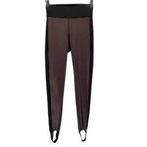 Koral brown black colorblocked lustrous stirrup high rise leggings extra small